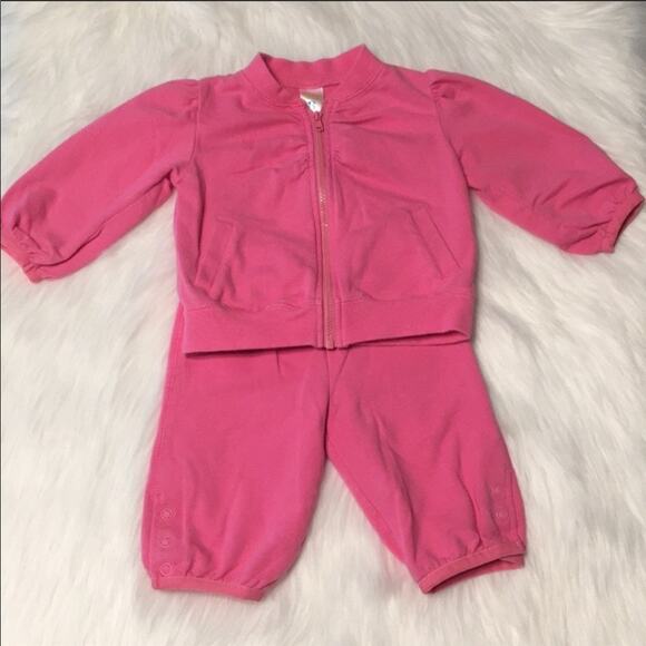 Old Navy Pink french terry sweat suit Size 3-6M - Picture 1 of 7